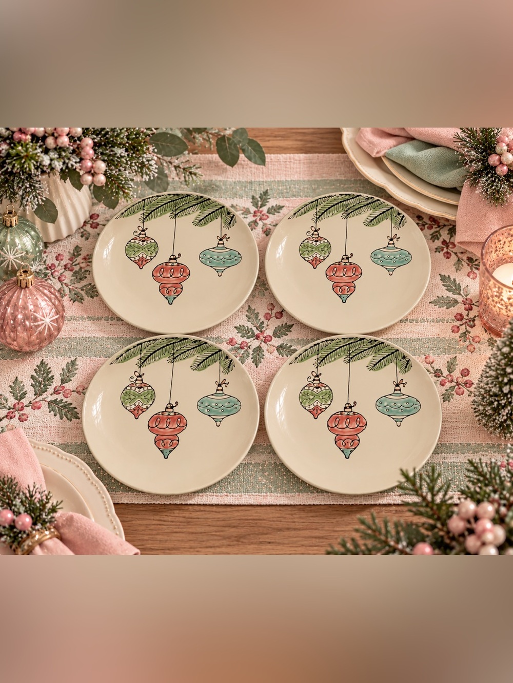 Pastel Christmas Ornaments Plates 8” Spectrum Designz Hobby Lobby